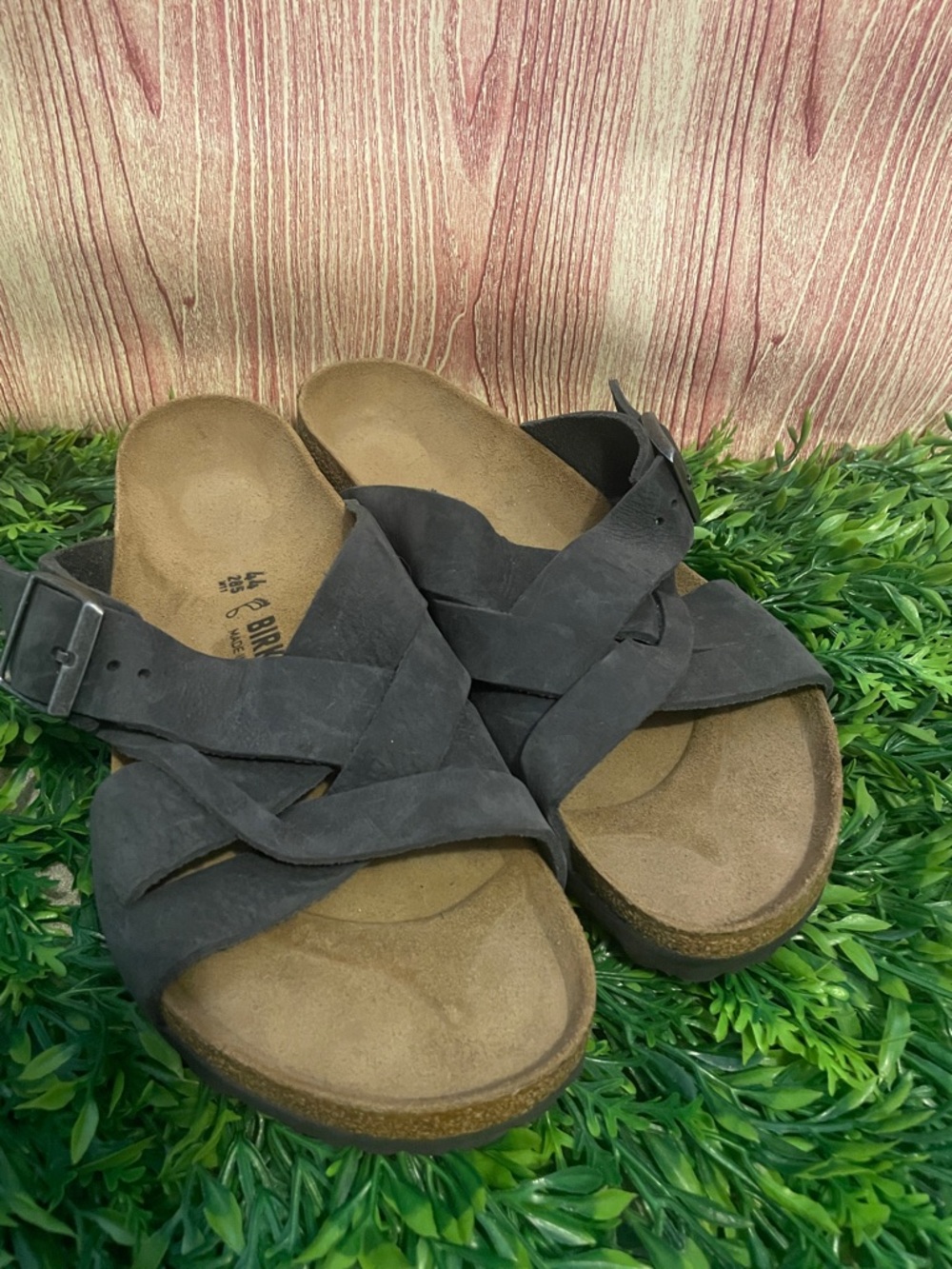 Birkenstock Men’s Lugano Oiled Leather Retro Woven Sandals